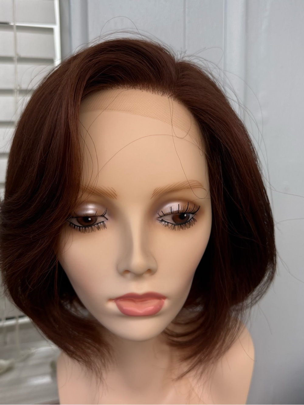Auburn Red human hair bob wig